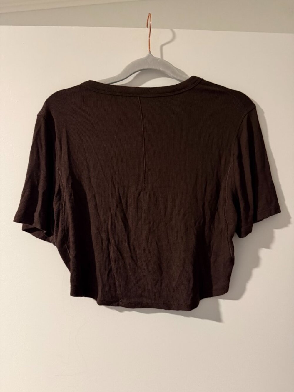 Lululemon Hold Tight Cropped T-Shirt Espresso Size 10 - Picture 3 of 4